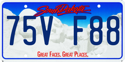 SD license plate 75VF88
