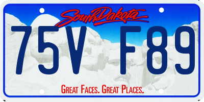 SD license plate 75VF89
