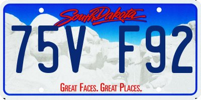 SD license plate 75VF92