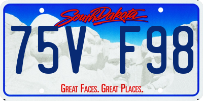 SD license plate 75VF98