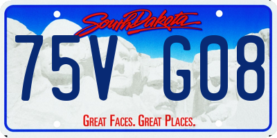 SD license plate 75VG08