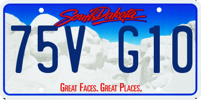 SD license plate 75VG10