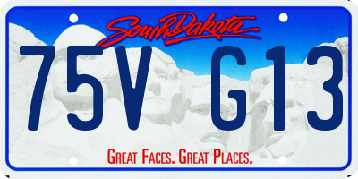 SD license plate 75VG13