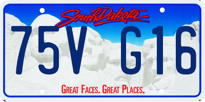 SD license plate 75VG16