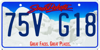 SD license plate 75VG18