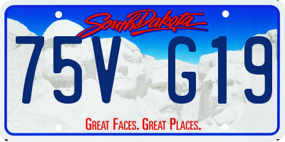 SD license plate 75VG19