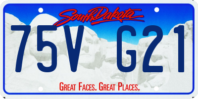 SD license plate 75VG21