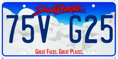 SD license plate 75VG25