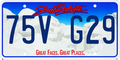 SD license plate 75VG29