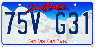 SD license plate 75VG31