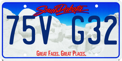 SD license plate 75VG32