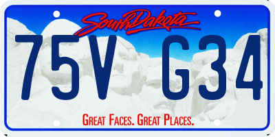 SD license plate 75VG34