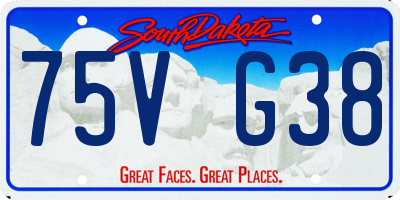 SD license plate 75VG38