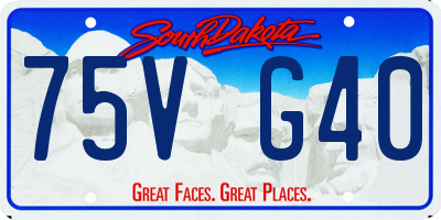 SD license plate 75VG40