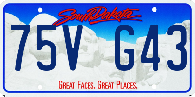 SD license plate 75VG43