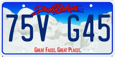 SD license plate 75VG45