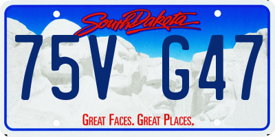SD license plate 75VG47