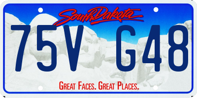 SD license plate 75VG48
