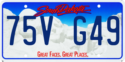 SD license plate 75VG49