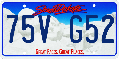 SD license plate 75VG52