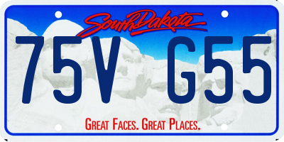 SD license plate 75VG55