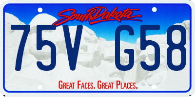 SD license plate 75VG58