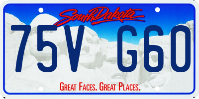 SD license plate 75VG60
