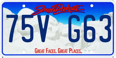 SD license plate 75VG63