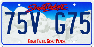 SD license plate 75VG75