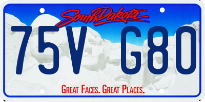 SD license plate 75VG80