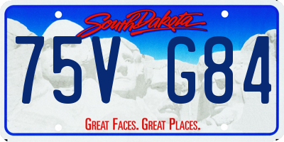SD license plate 75VG84