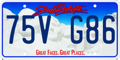 SD license plate 75VG86