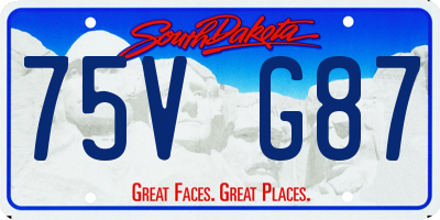 SD license plate 75VG87