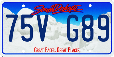 SD license plate 75VG89
