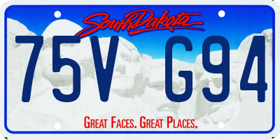 SD license plate 75VG94