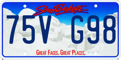 SD license plate 75VG98