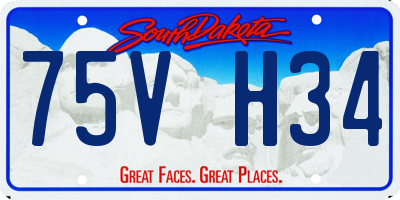 SD license plate 75VH34