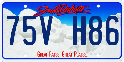 SD license plate 75VH86