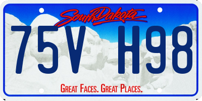 SD license plate 75VH98