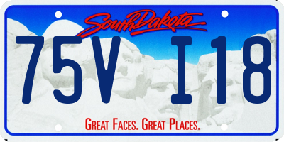 SD license plate 75VI18