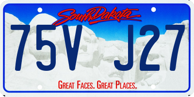 SD license plate 75VJ27