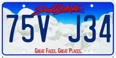 SD license plate 75VJ34