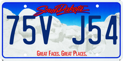 SD license plate 75VJ54