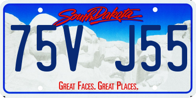 SD license plate 75VJ55