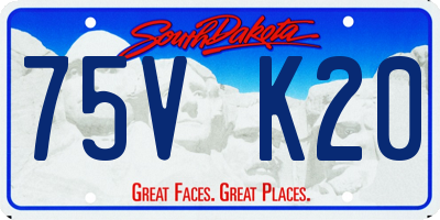 SD license plate 75VK20