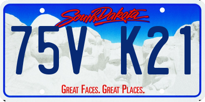 SD license plate 75VK21