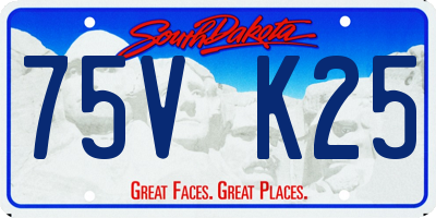 SD license plate 75VK25
