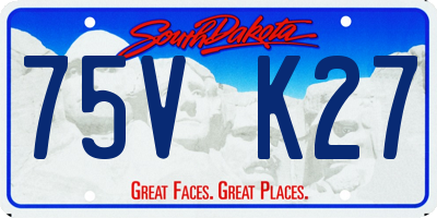 SD license plate 75VK27