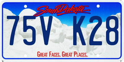 SD license plate 75VK28