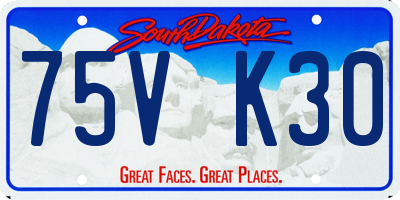 SD license plate 75VK30